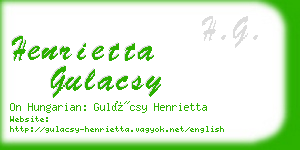 henrietta gulacsy business card